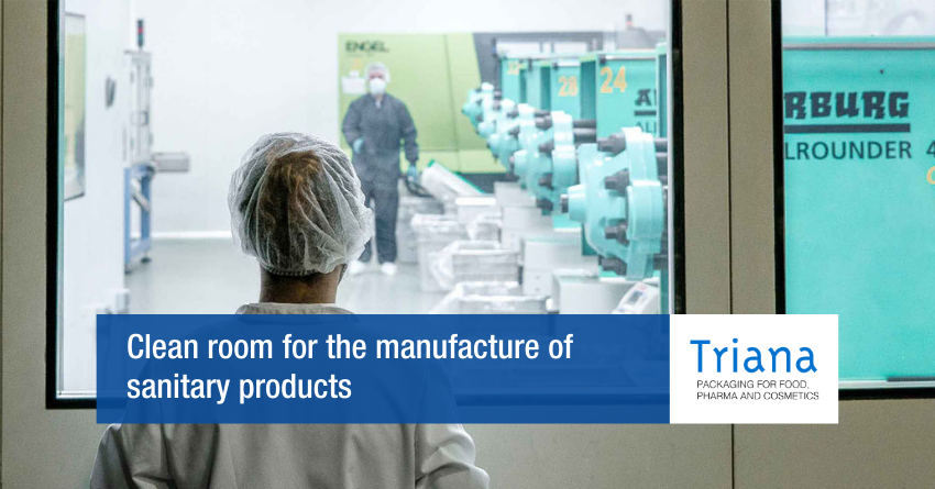 Clean room for the manufacture of sanitary products