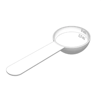Löffel mit langem Griff und einem Fassungsvermögen von 5 ml, ohne Skalierung