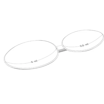 Doppellöffel mit einem Fassungsvermögen von 5 ml und 2,50 ml, ohne Skalierung