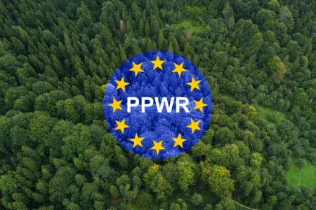 Logo du règlement européen sur les emballages et les déchets d'emballages